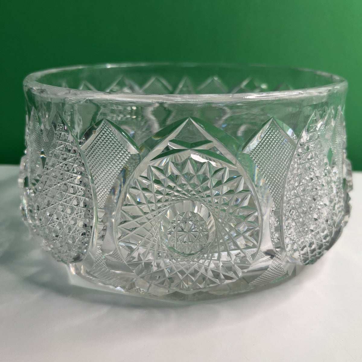 Elegant Vintage Cut Crystal Bowl 7.5” Diameter