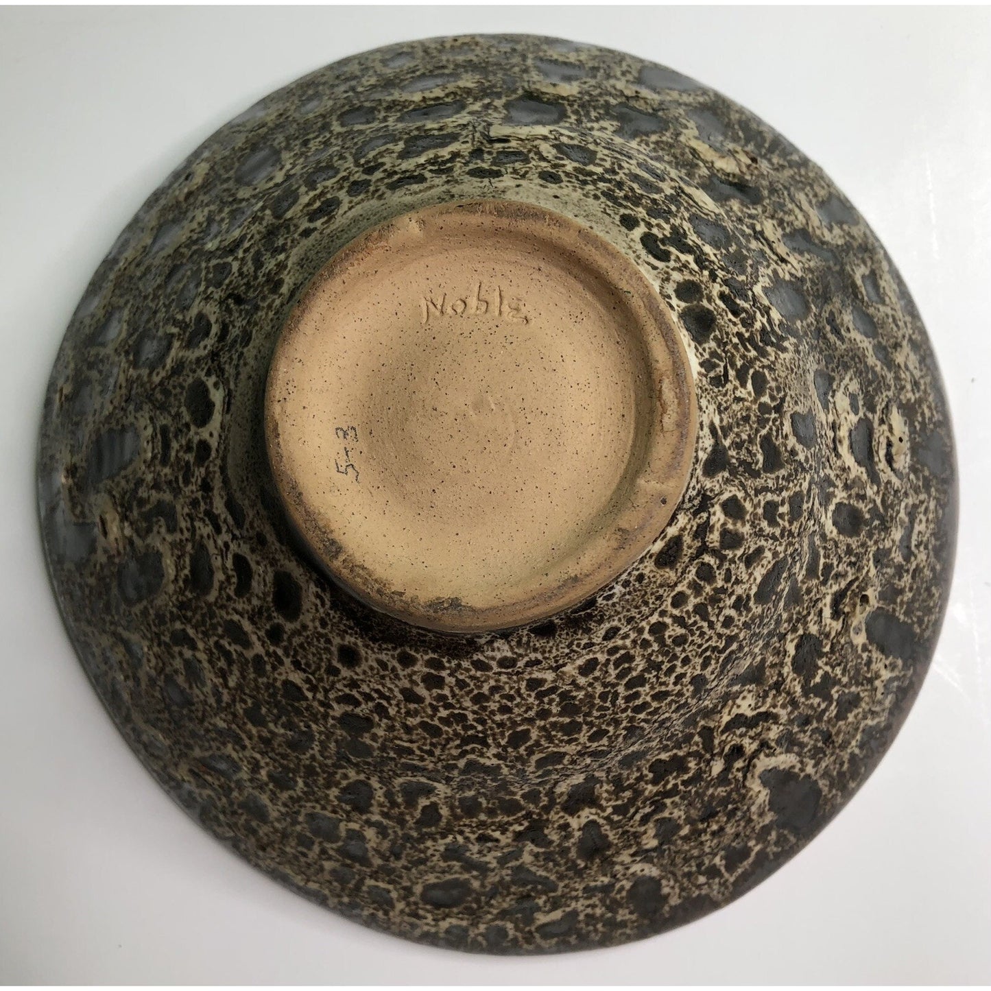 Vintage Studio Art Pottery BOWL Signed NOBLE Drip Glaze