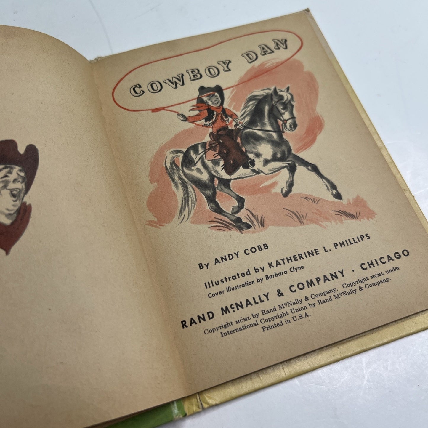 COWBOY DAN Vintage Children's Junior Elf Book Rand McNally 1951 Rare