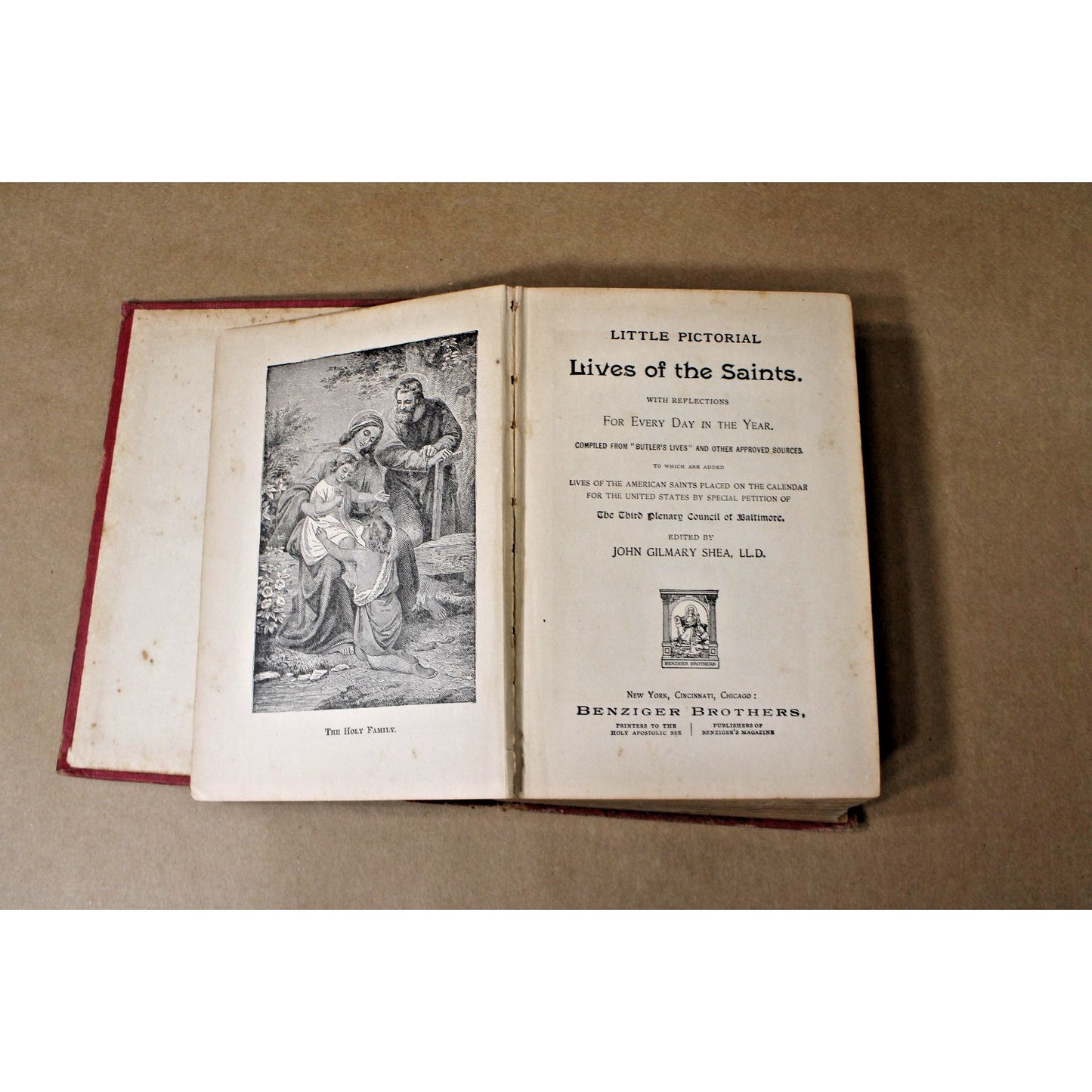 Little Pictorial Lives of the Saints, 1894 Hardcover with Daily Reflections