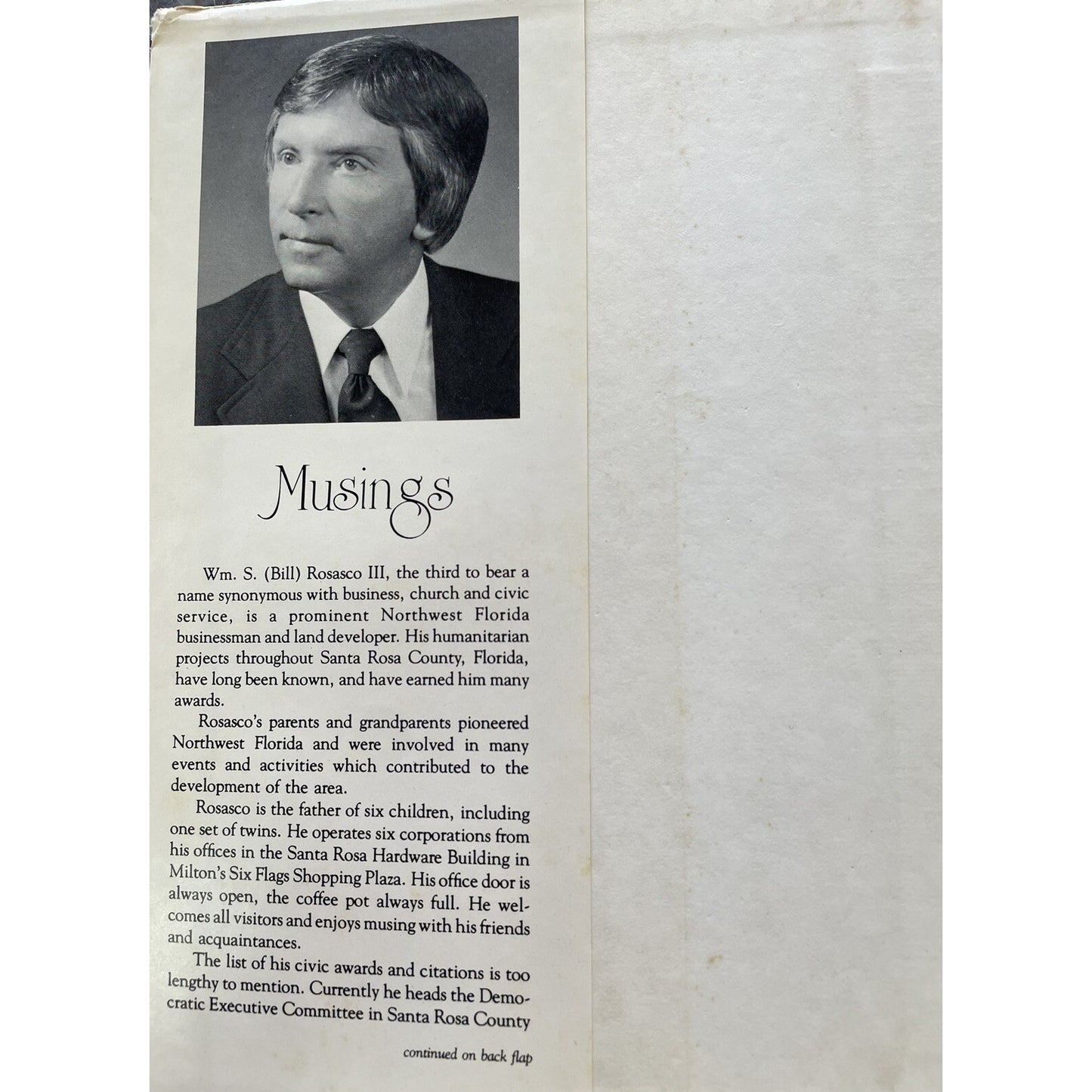 Musings In God We Trust by Wm. S. (Bill) Rosasco 1980 HB Illustrated DJ SIGNED