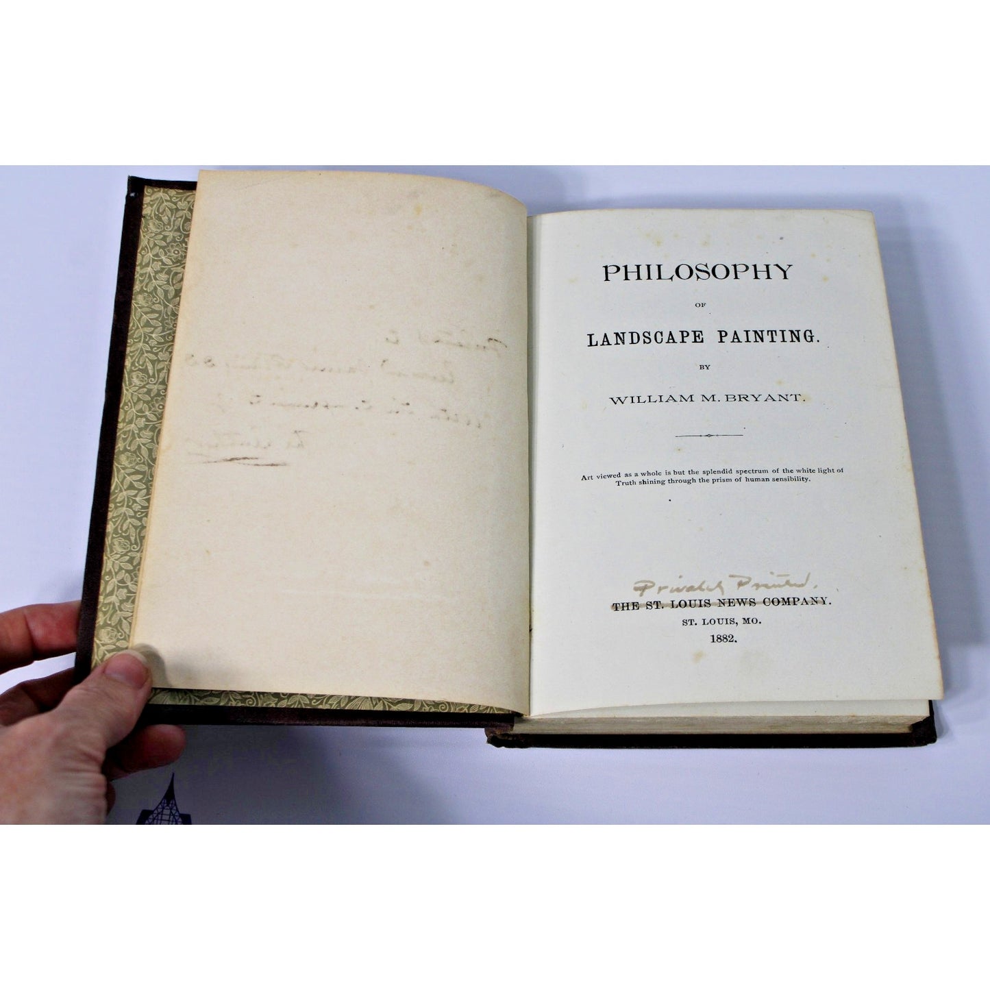 Antique Philosophy of Landscape Painting- William M. Bryant, 1882 Signed 1st Ed.