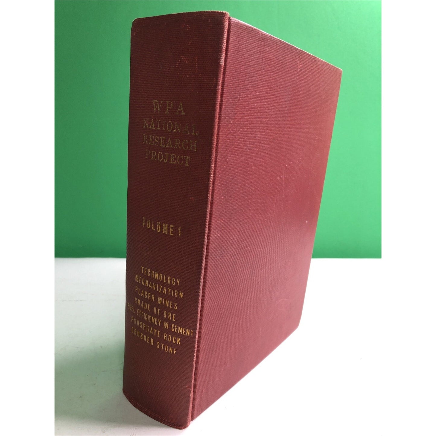 1937 WPA National Research Project Volume 1 Mines Ore Cement Rock Stone HC