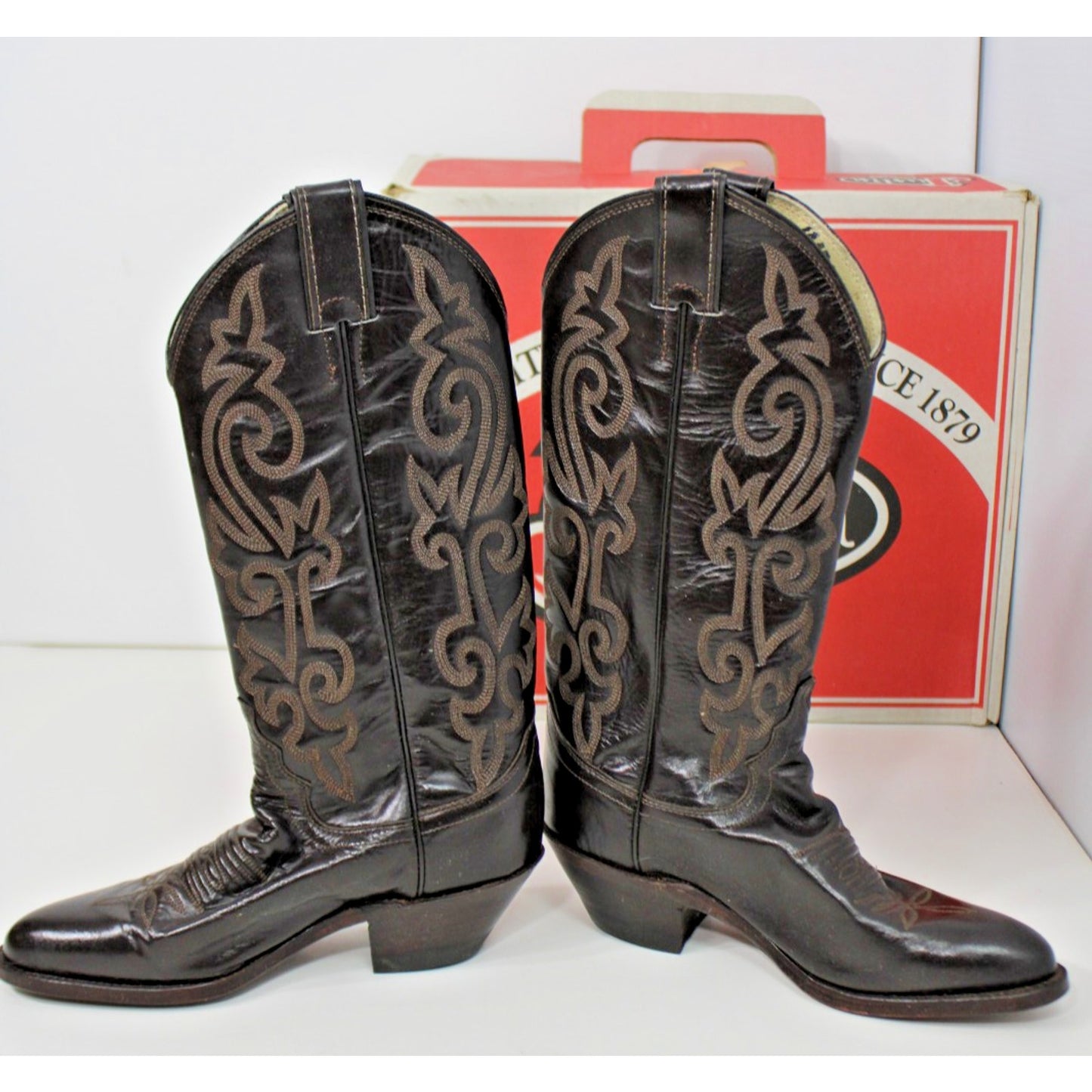 Beautiful Size 5B Justin London Brown Leather Western Cowboy Boots Style #4915