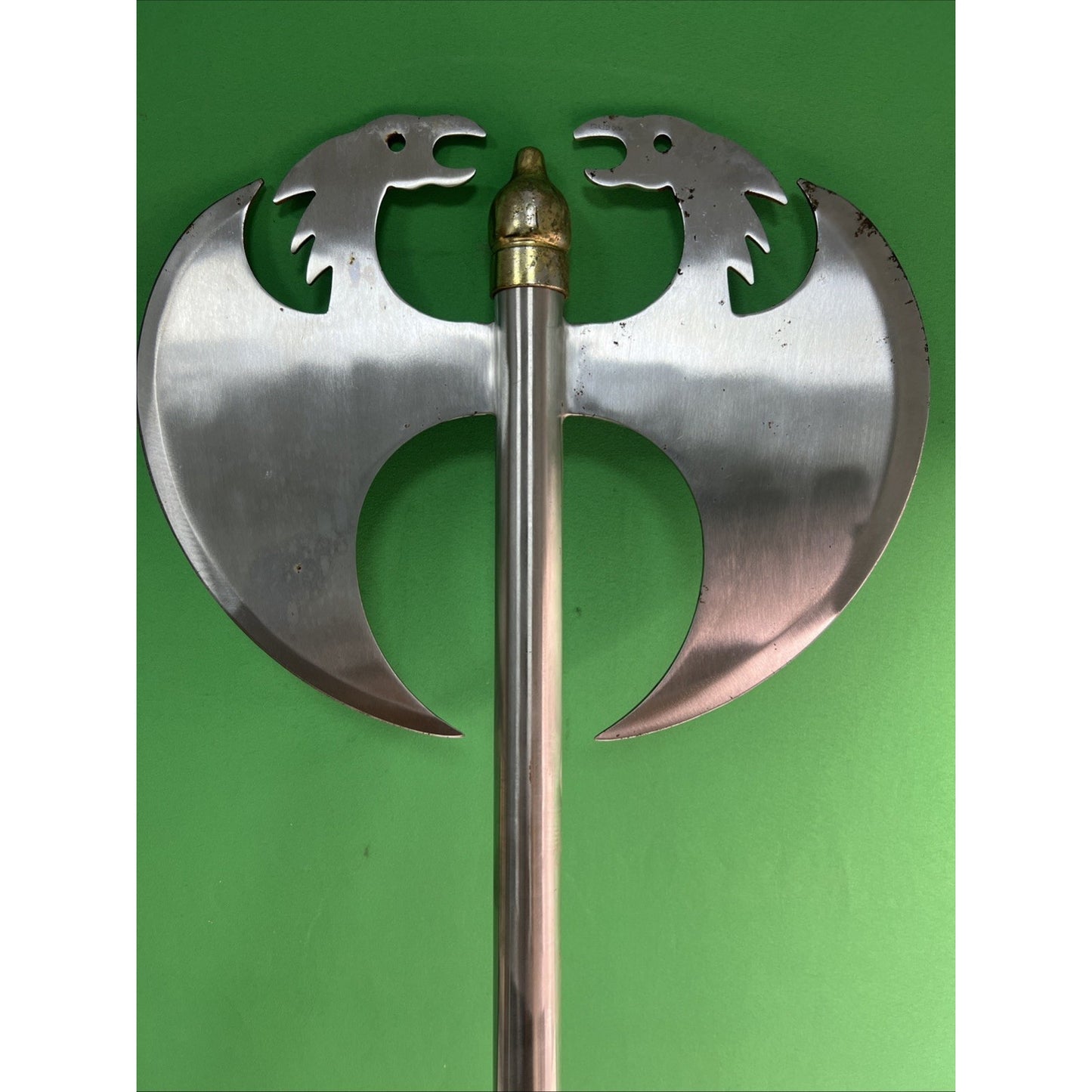 Pre-Owned Fantasy Dragon Battle Axe Overall Length 28” Blades 10” Tall