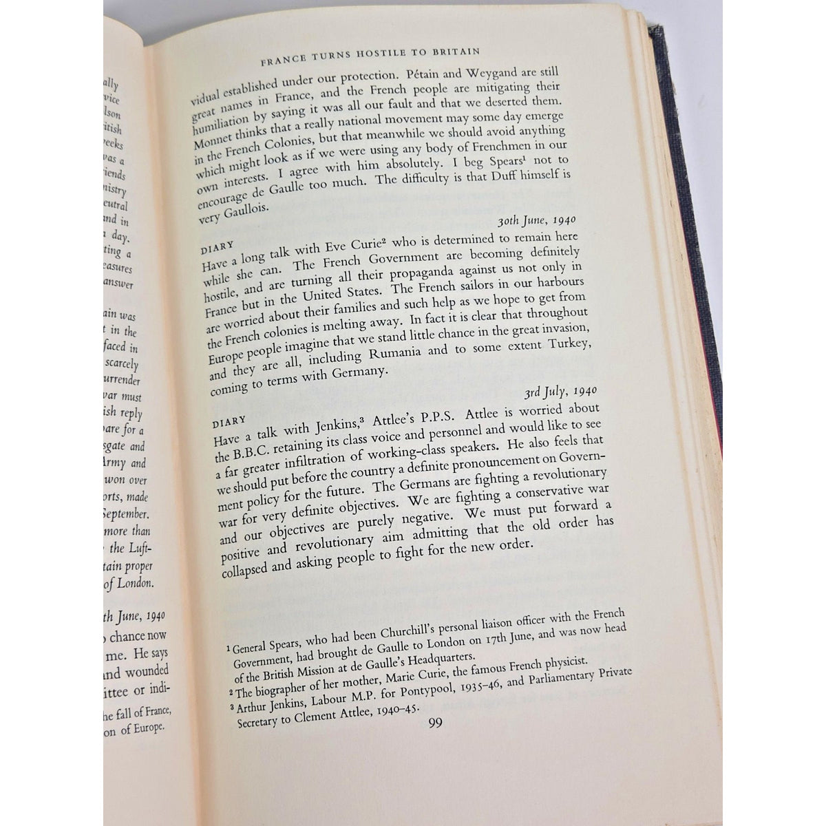 1967 The War Years Diaries and Letters 1939-1945 Harold Nicolson Volume II WWII