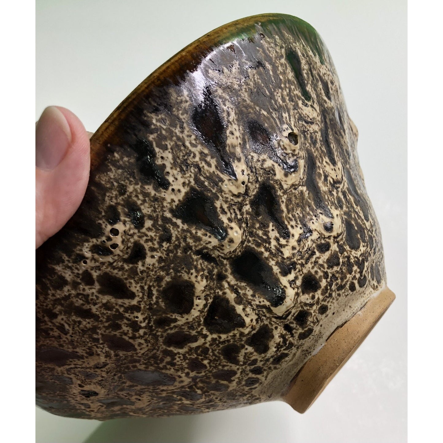 Vintage Studio Art Pottery BOWL Signed NOBLE Drip Glaze