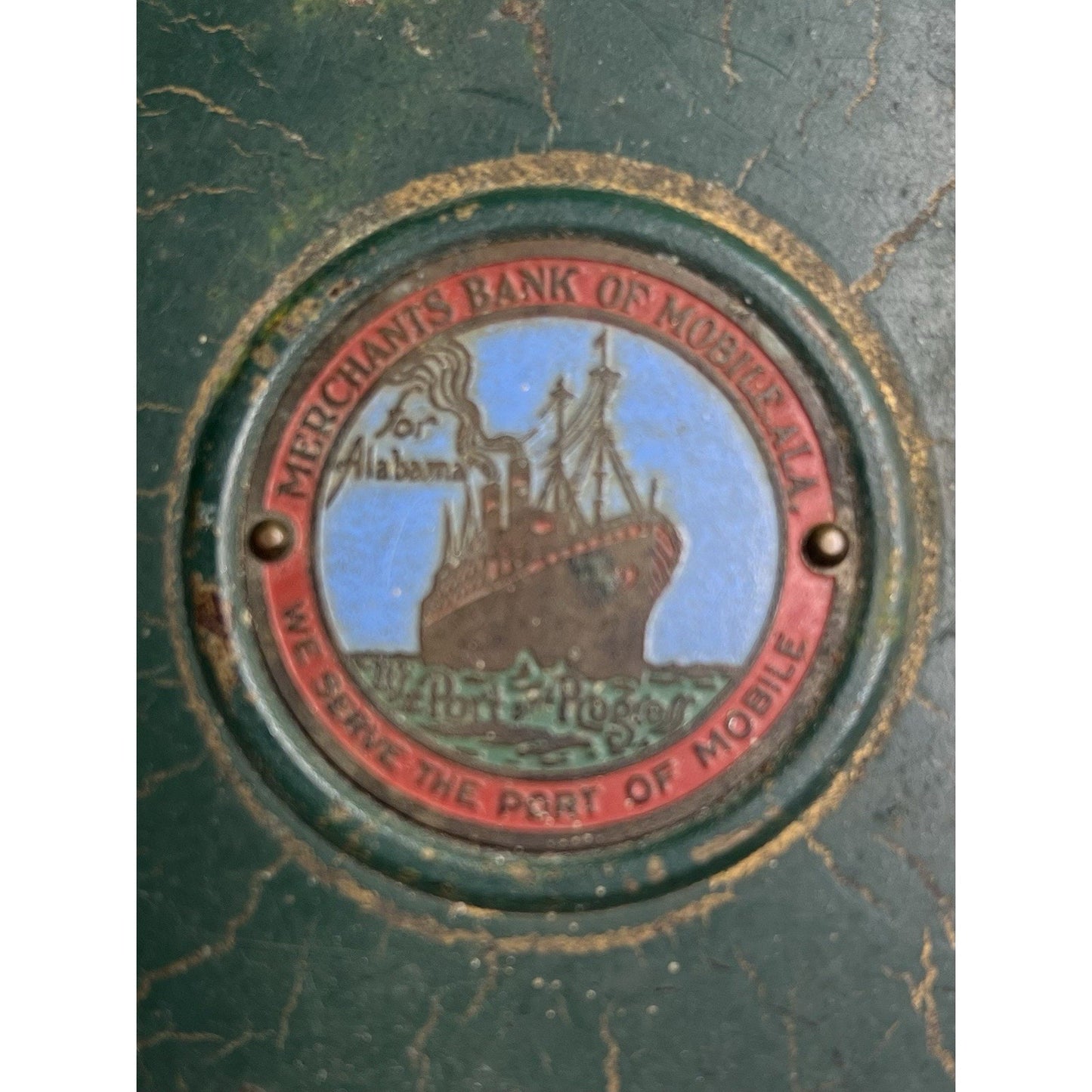 Merchants Bank Mobile Alabama Port Metal Still Bank Safe No Key Advertising AL