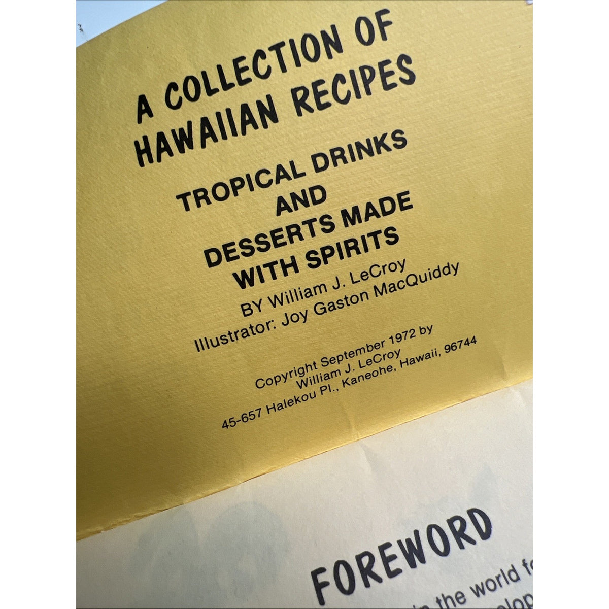 1972 Come Curl Up in Bottle With Me Hawaiian Tiki Cocktail Dessert Recipe Book