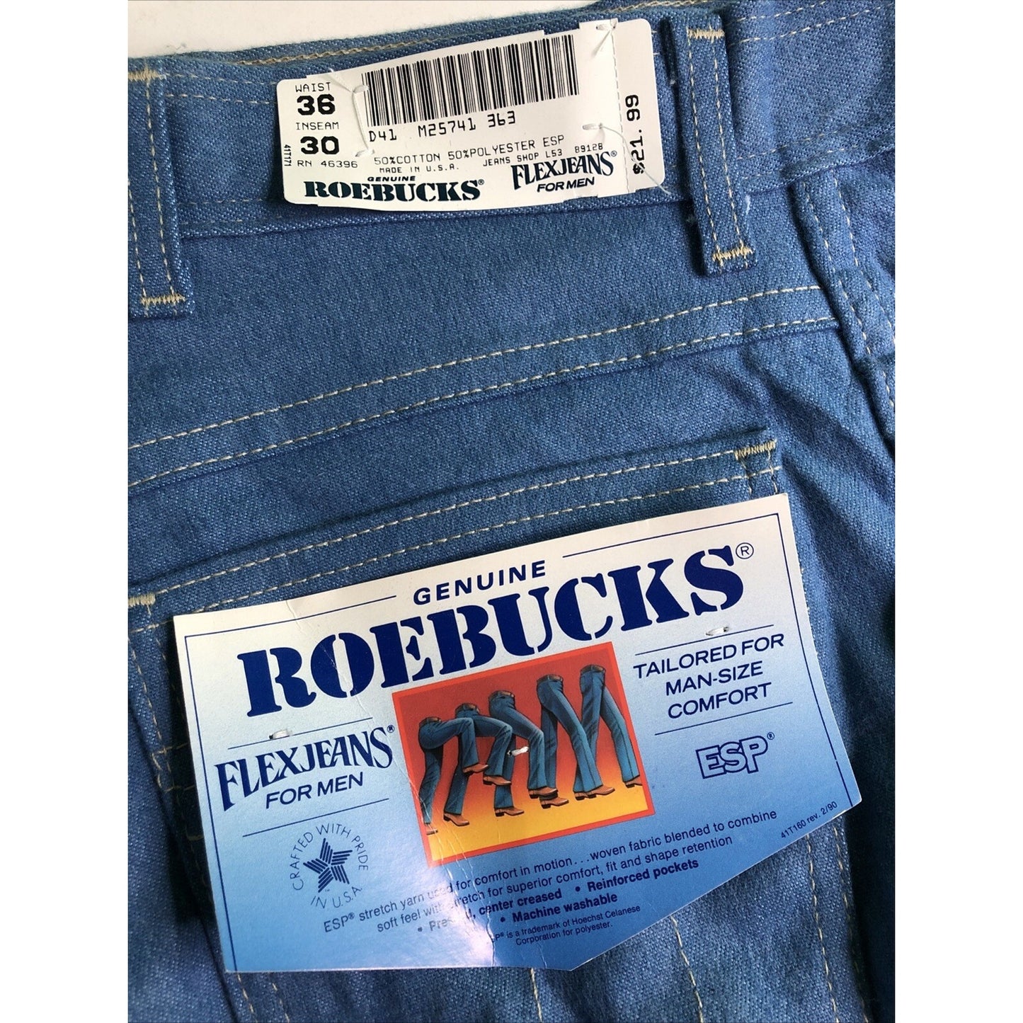 New With Tags Genuine ROEBUCKS FLEXJEANS 36 x 30