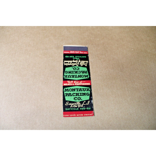 Vintage Mid Century Advertising Matchbook Montauk Packing Co. Long Island NY