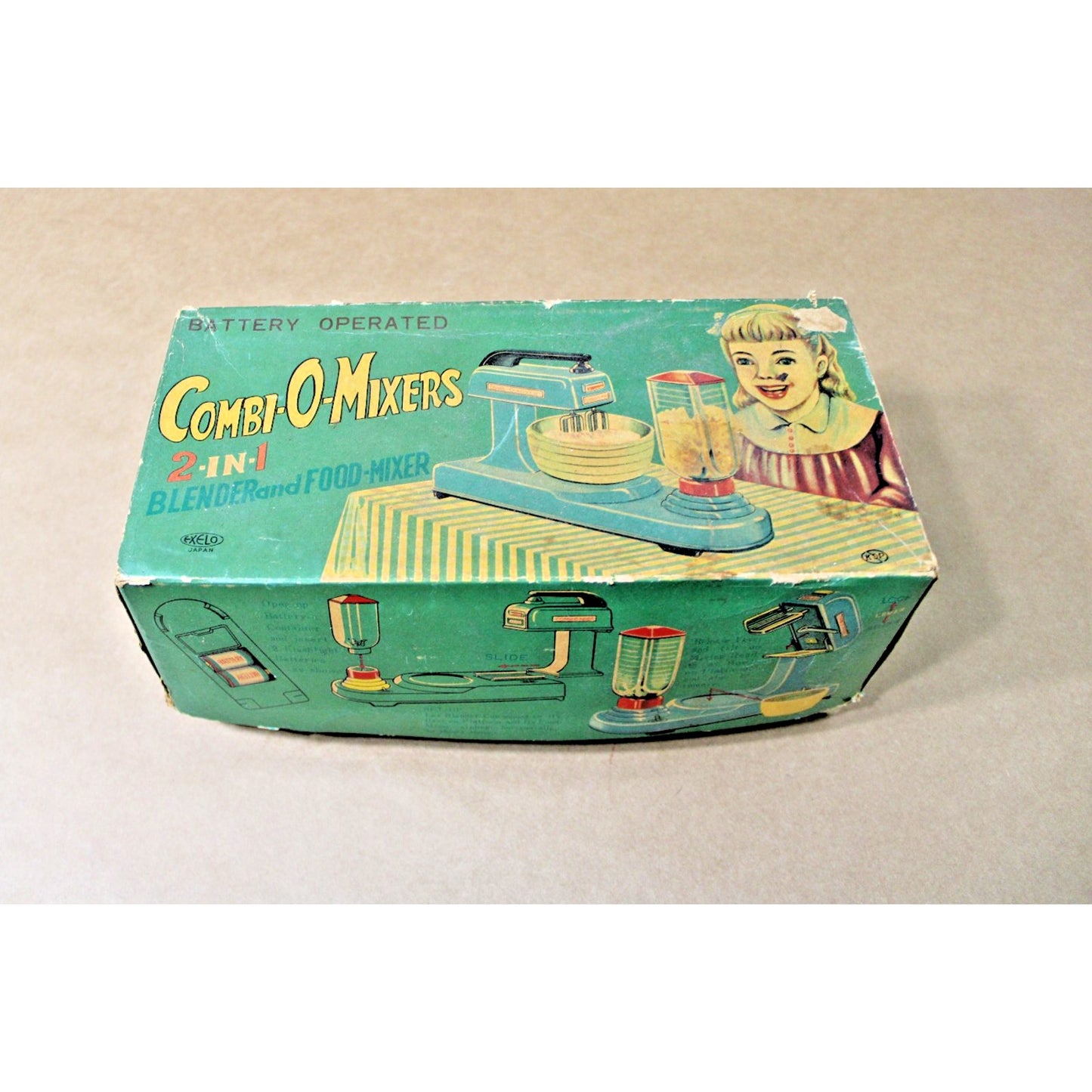 Vintage Daiya Japan Battery Operated Combi-O-Mixers 2•in•1 Toy Original Box