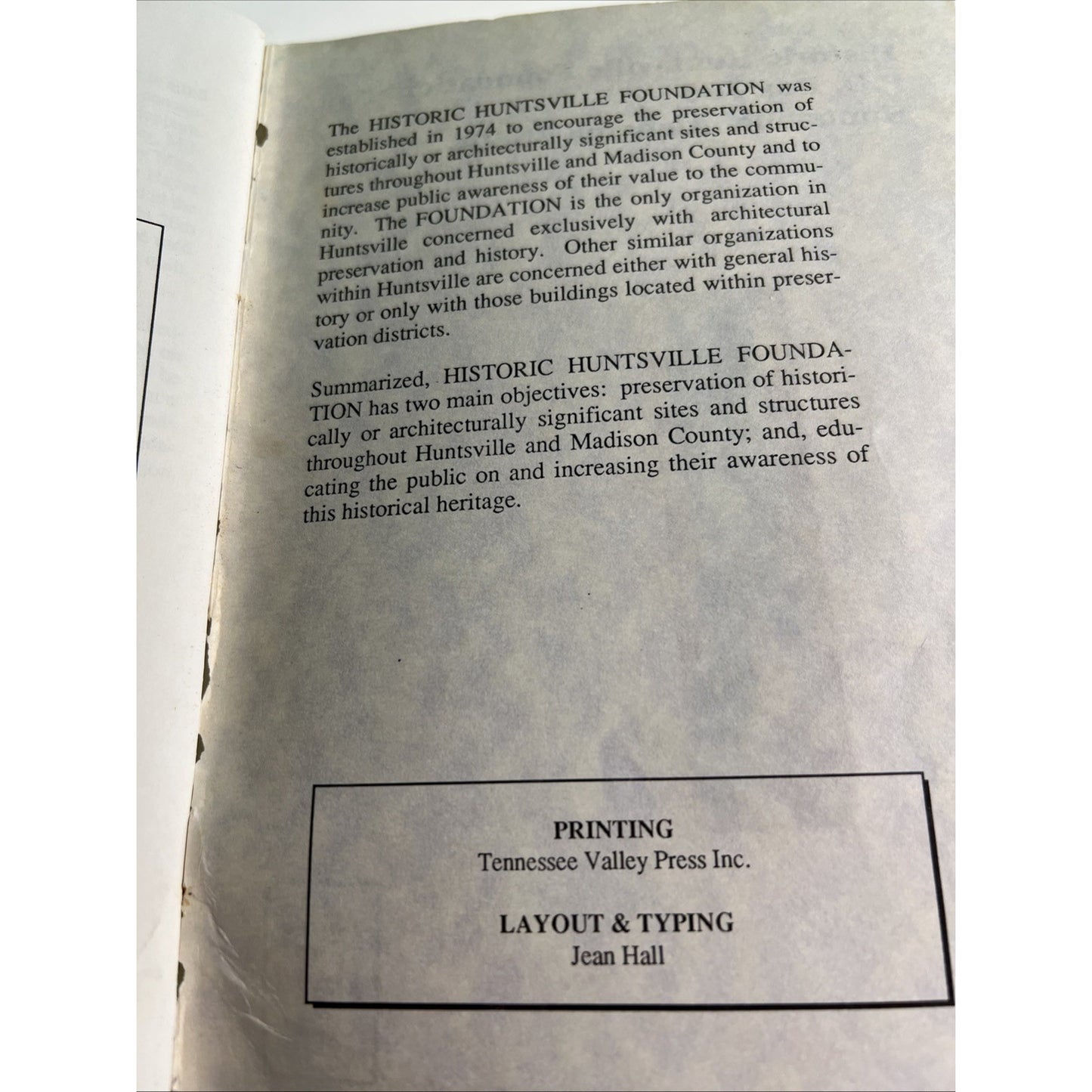 1990 THE HISTORIC HUNTSVILLE QUARTERLY OF LOCAL ARCHITECTURE & PRESERVATION