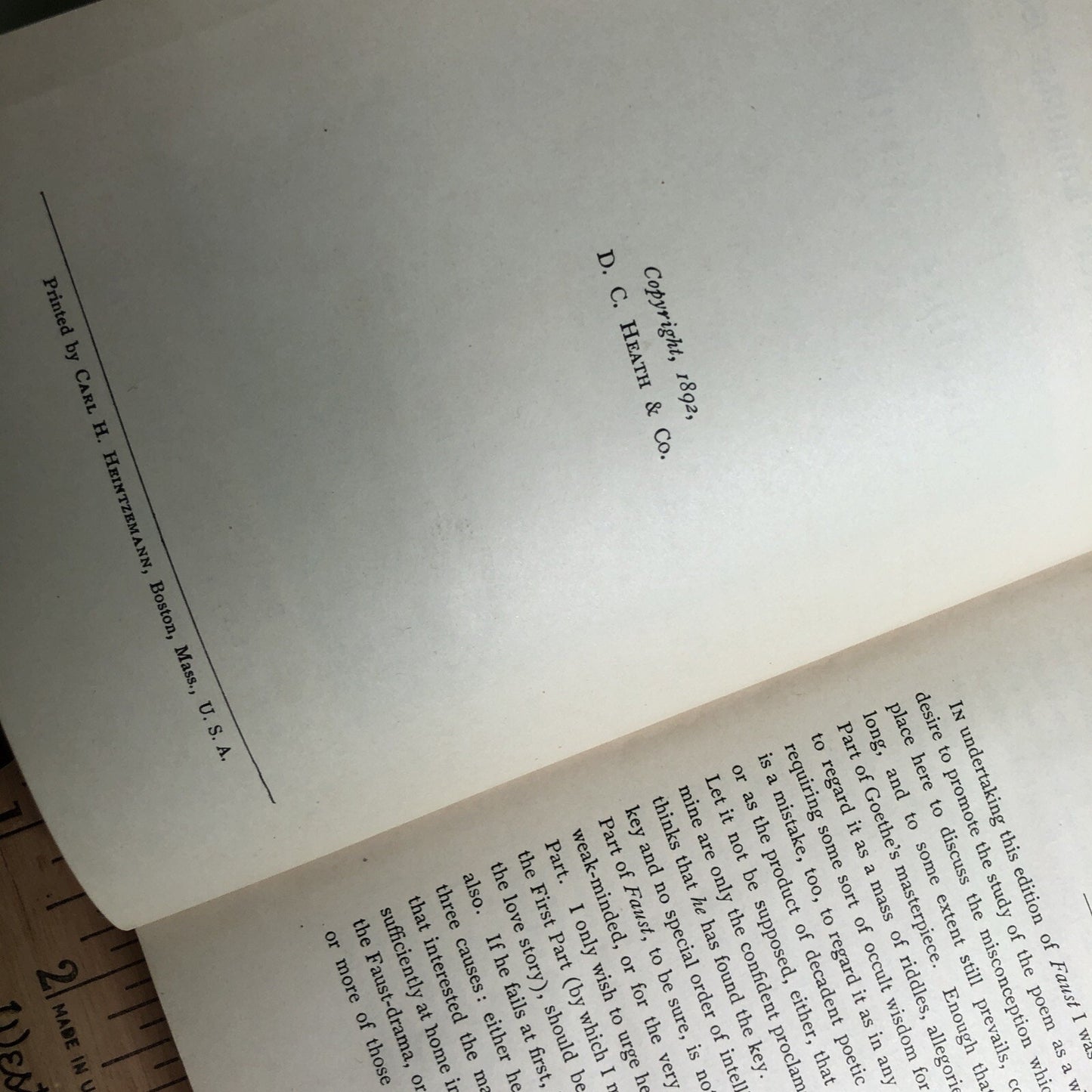 GOETHE'S FAUST PARTS I and II Edited By Calvin Thomas 1899 Hardcover