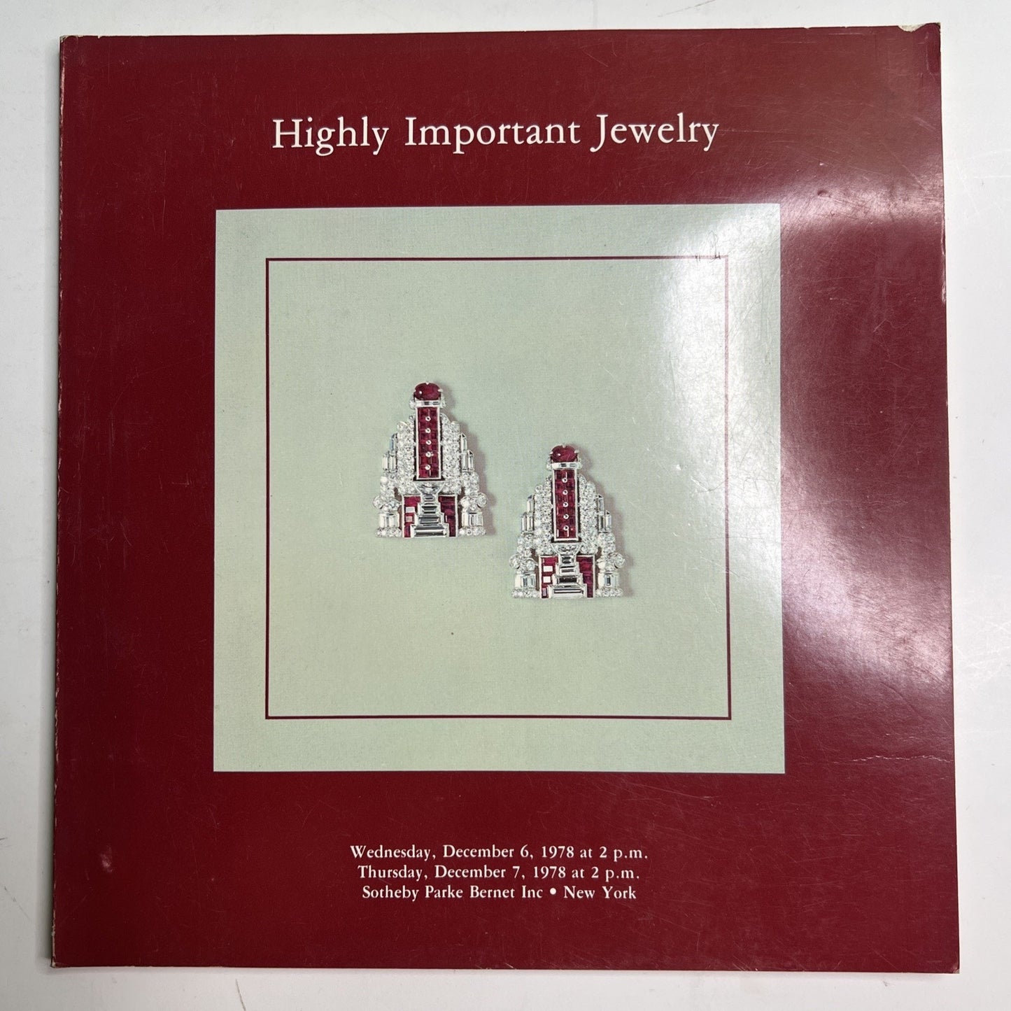 Sotheby’s Parke Bernet Auction Catalog December 1978 Highly Important Jewelry