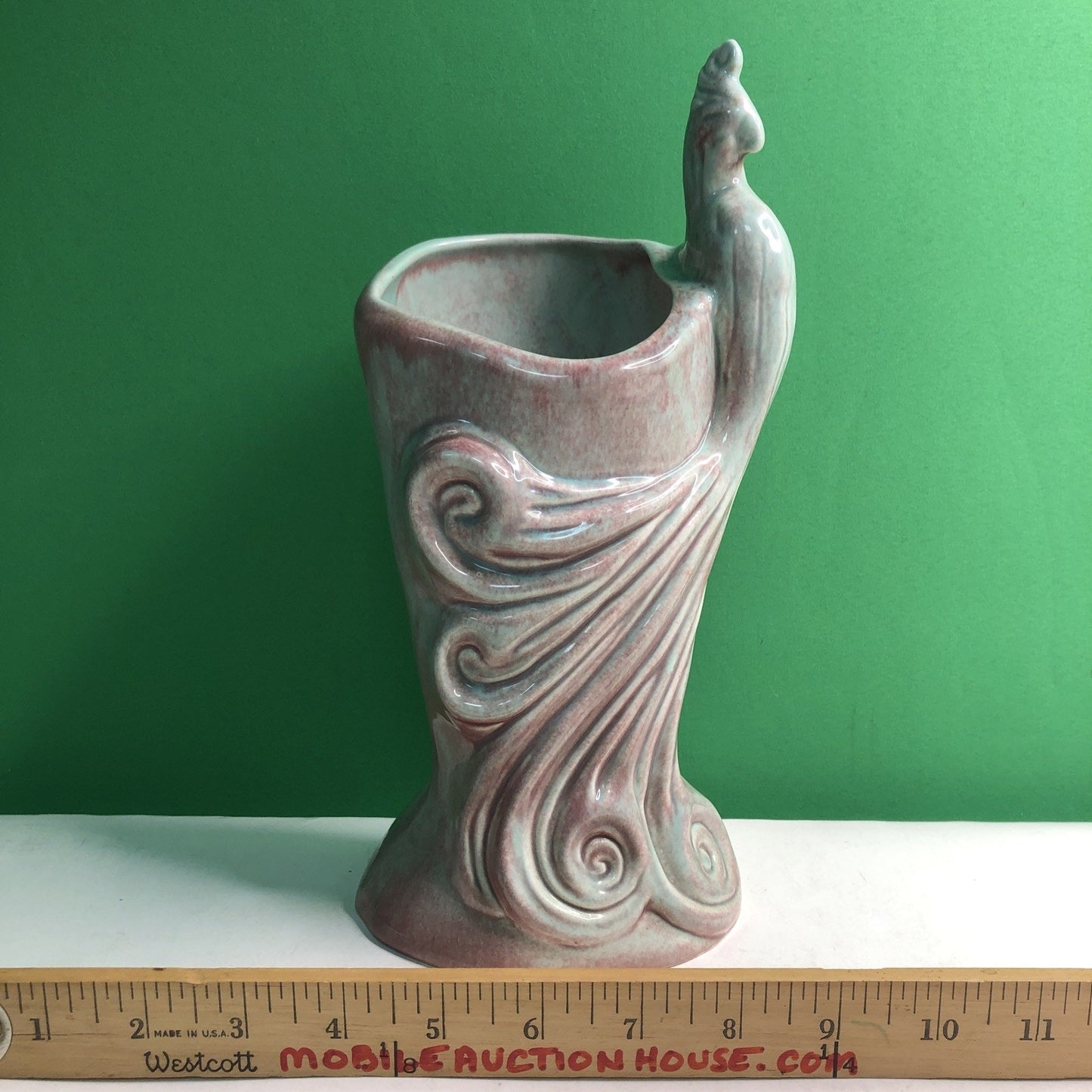 Vtg MCM CALIFORNIA CA Pottery - West Coast Pottery Peacock Vase Planter Figurine