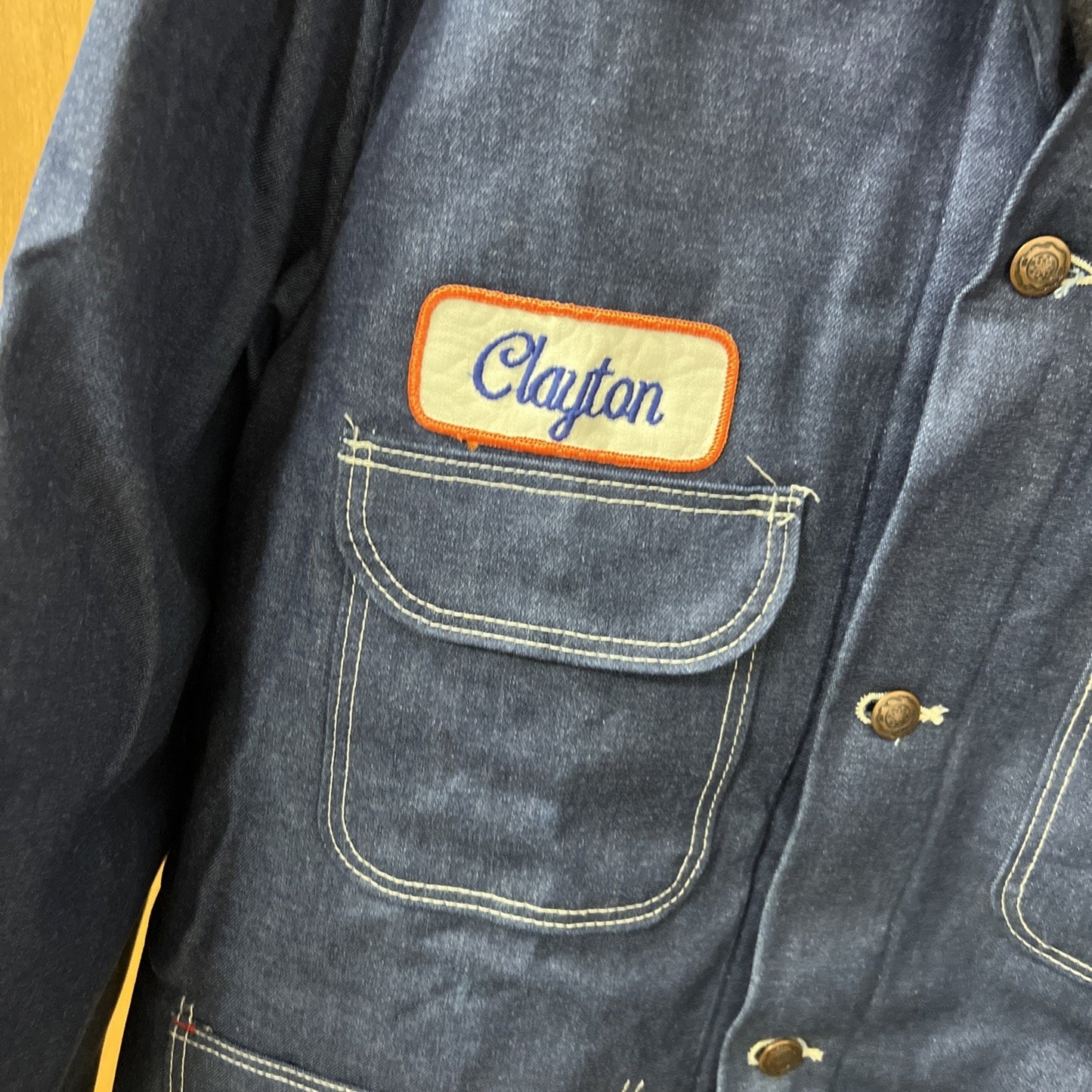 Vintage NOS NWT BIG BEN by Wrangler Denim Jacket Lined Gas Oil 76 Patch Size 44