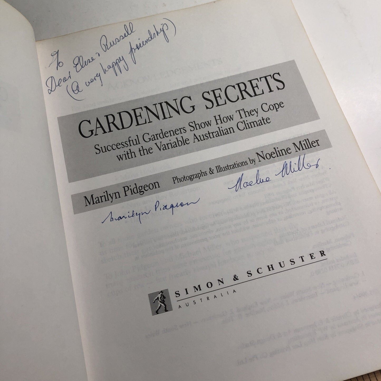 Gardening Secrets By Marilyn Pidgeon And Noeline Miller 1991 SIGNED BY AUTHOR