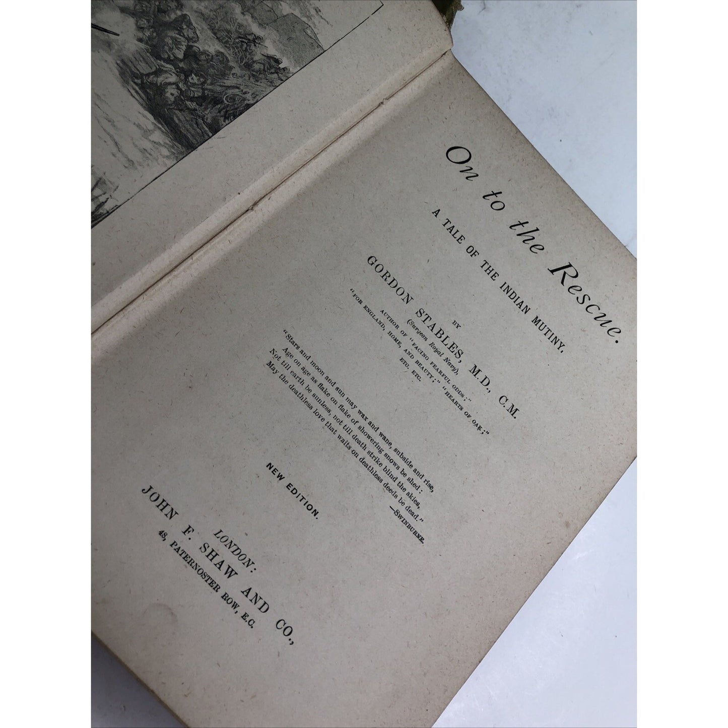 On to the Rescue - A Tale of the Indian Mutiny by Gordon Stables Illustrated HC