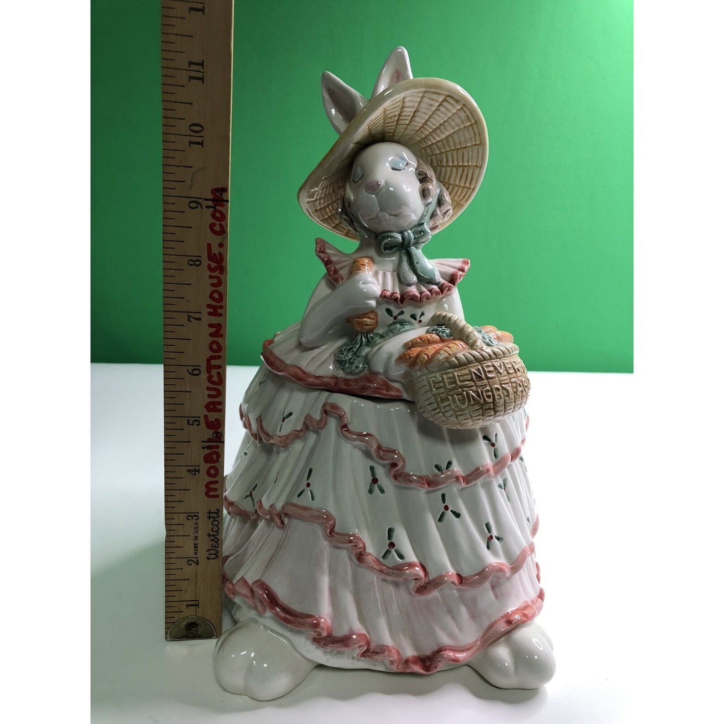 1989 FITZ & FLOYD Scarlet O'Hare COOKIE JAR Rabbit Belle Gone With The Wind