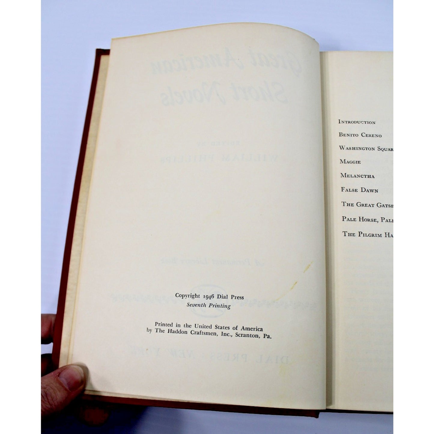 Great American Short Novels- Dial Permanent Library Book, 1946, 7th Printing
