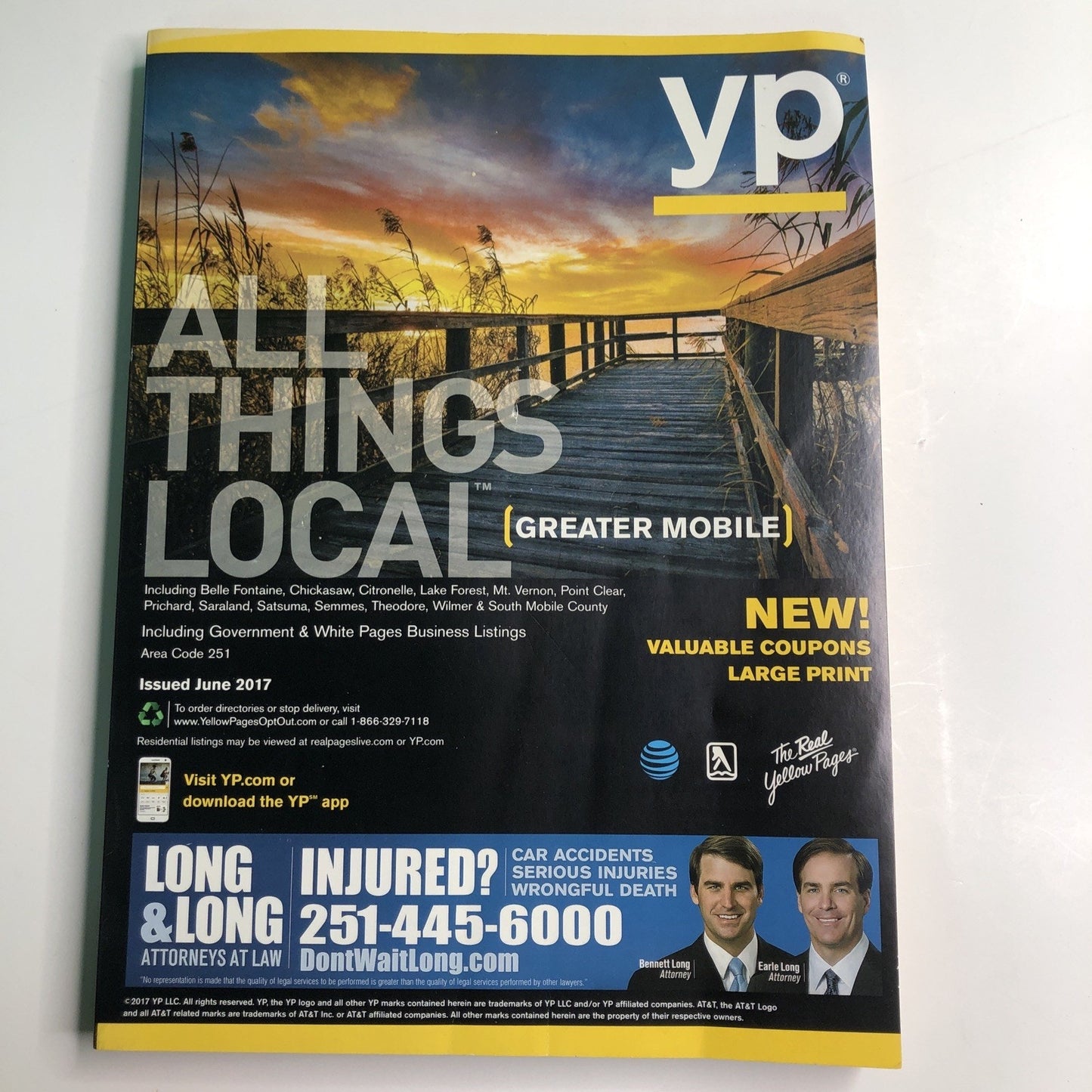 June 2017 YP White & Yellow Pages Mobile Alabama AL Business Phone Directory