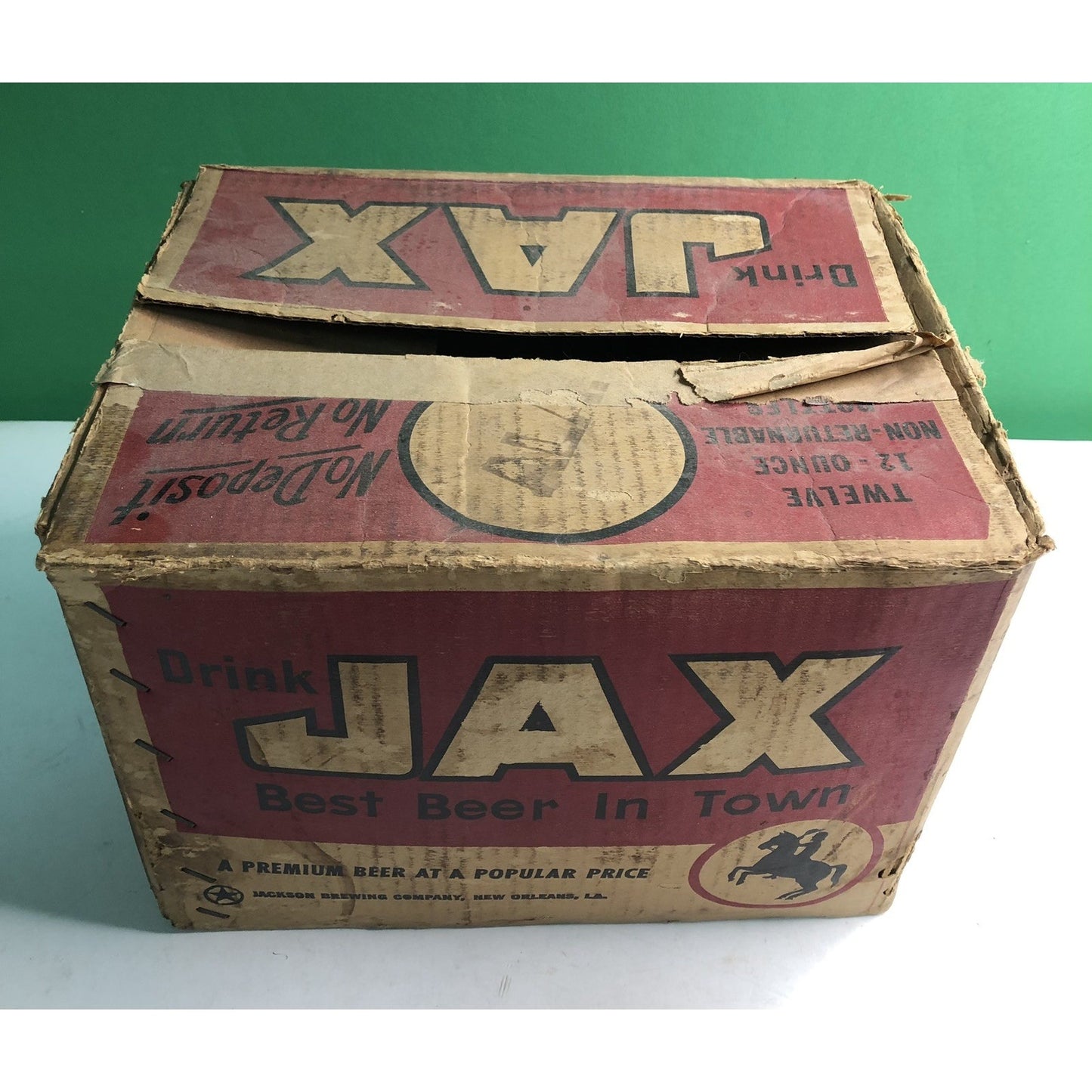 Vintage JAX BEER Cardboard Box New Orleans Louisiana 11”x9”x8.5” Jackson Brewing