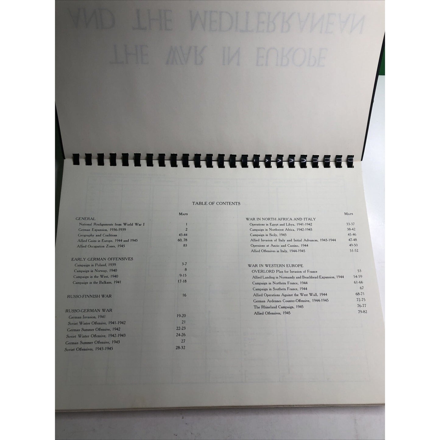 1981 Campaign Atlas Second World War United States Military Academy History Text