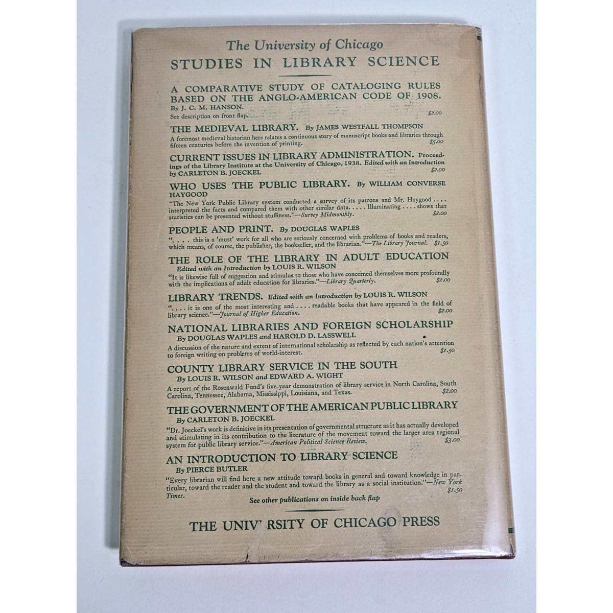 RARE 1939 1st Ed Comparative Study of Cataloging Rules- JCM Hanson Dust Jacket