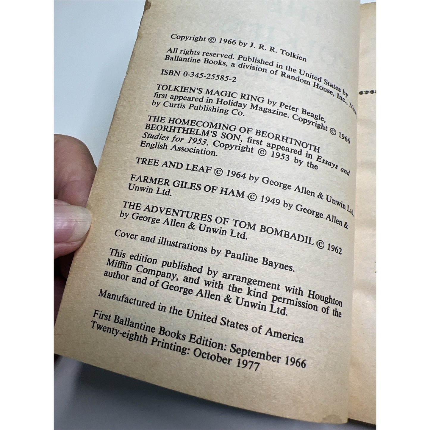 PB The Tolkien Reader Stories Poems Commentary J. R. R. Tolkien Ballantine 1977