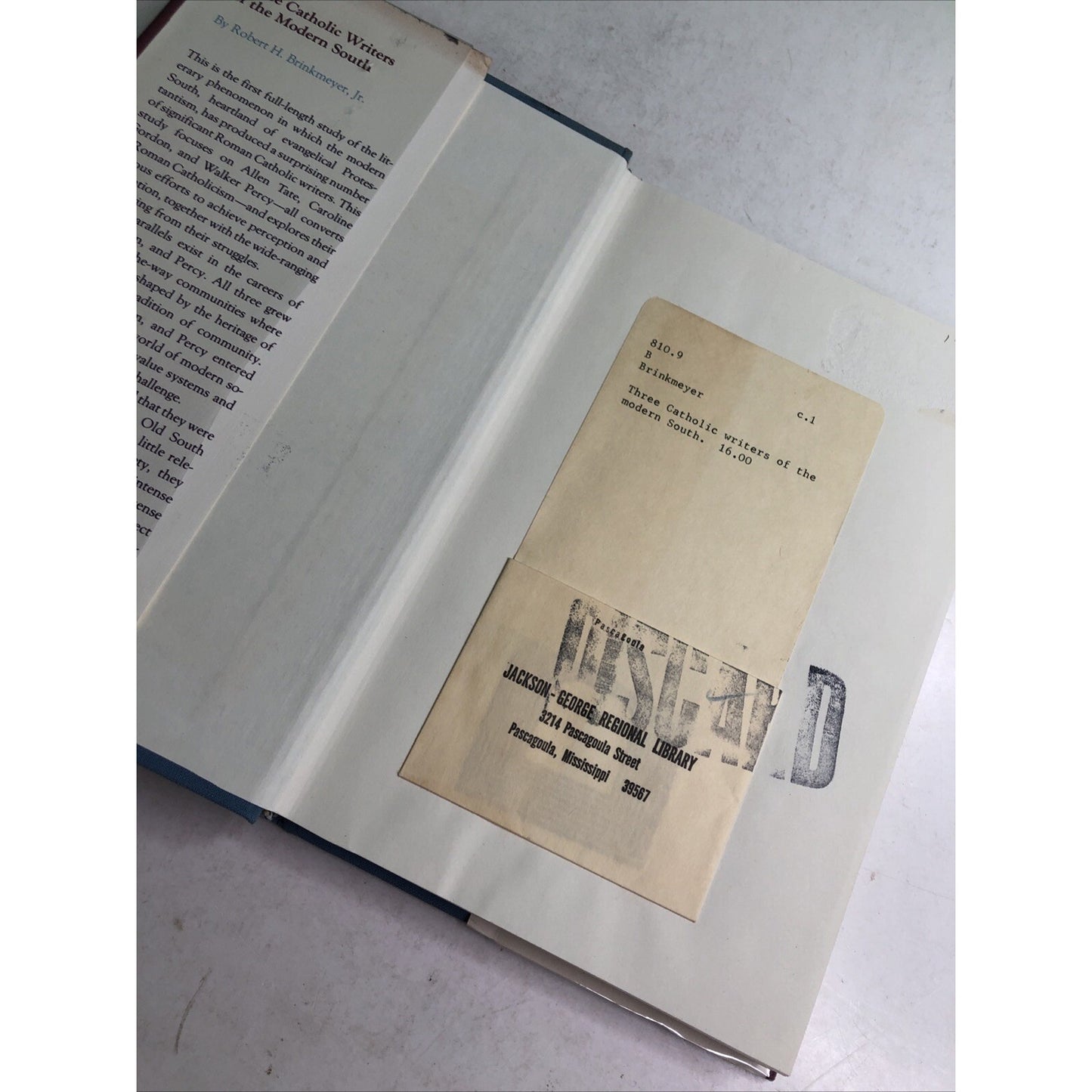 Three Catholic Writers of the Modern South by Brinkmeyer HC DJ ExLibrary MS 1985