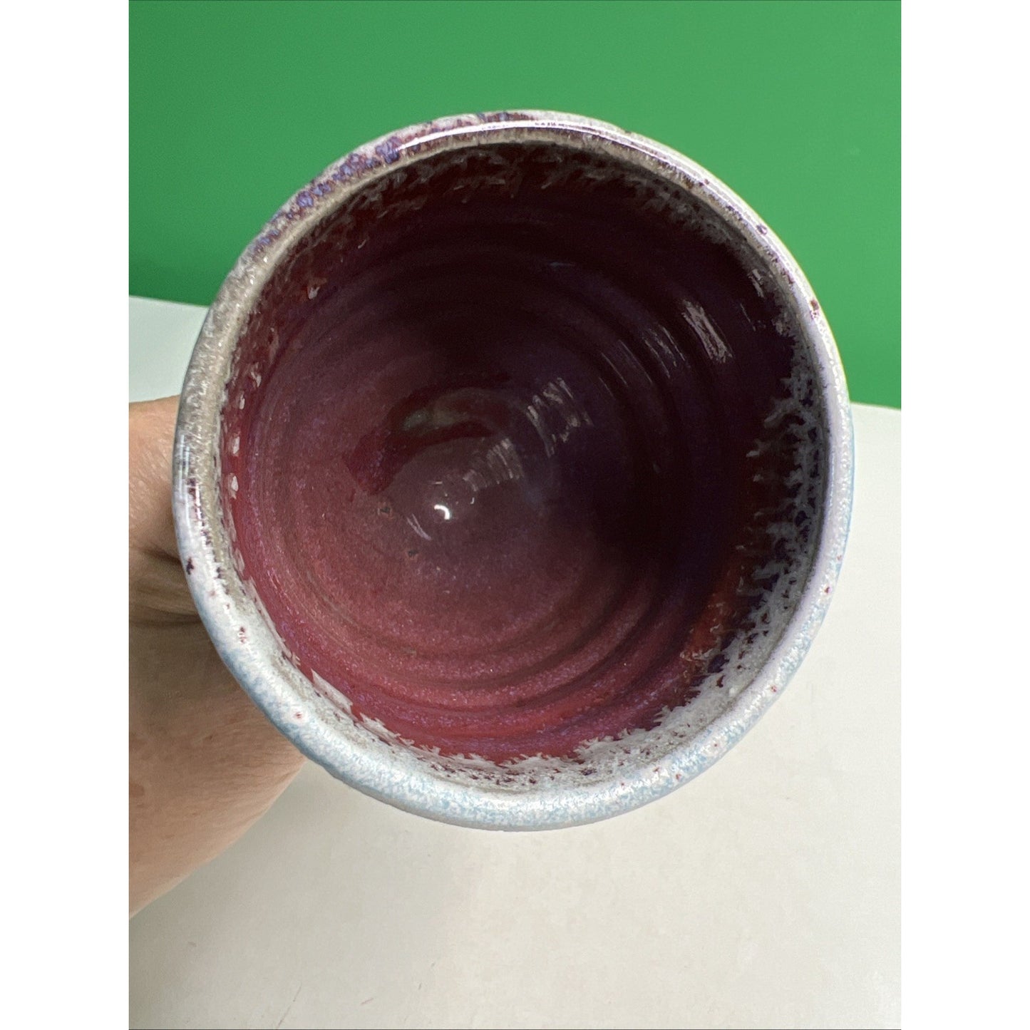 Mid Century Studio Art Pottery Goblet Chalice Cup Vase Signed Glazed Stoneware