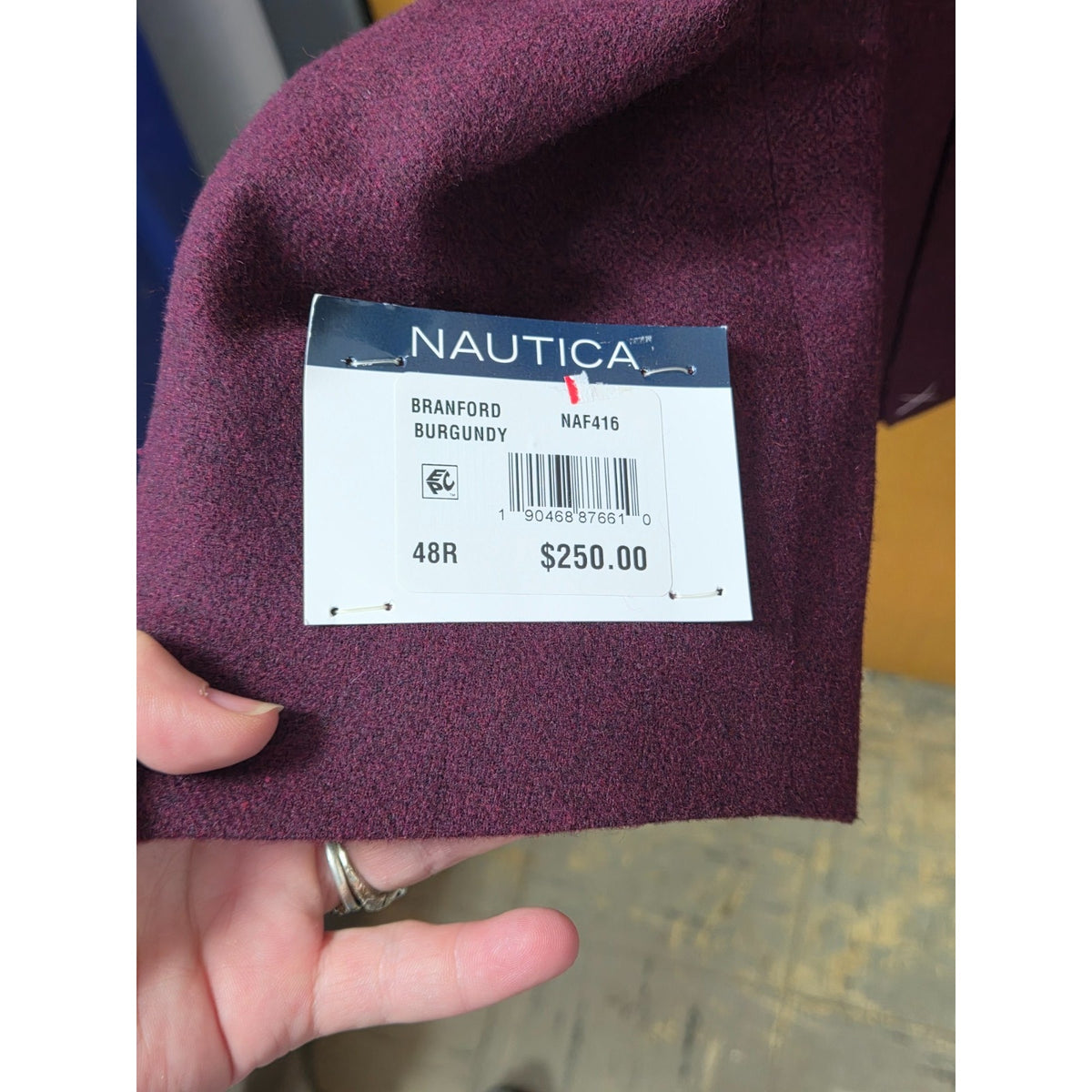 NWT Nautica Branford Sport Coat Blazer 48R Burgundy Purple Wool Blend Jacket