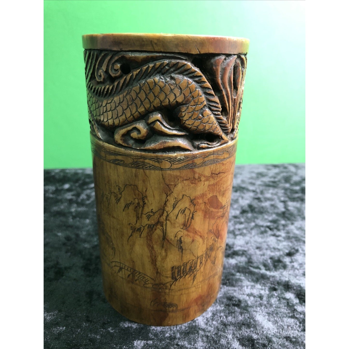 Chinese Hand Engraved Stone Paper Weight