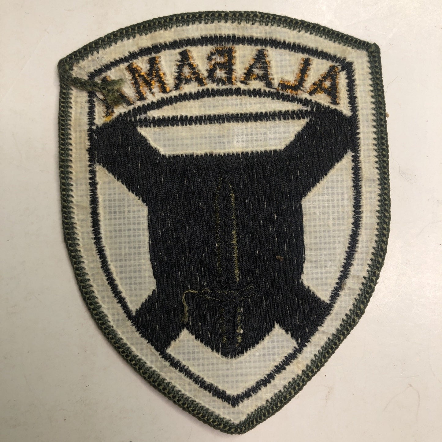ARMY Emdroidered Patch, ALABAMA STATE GUARD Sword OD (Olive Drab) Green 3.5”