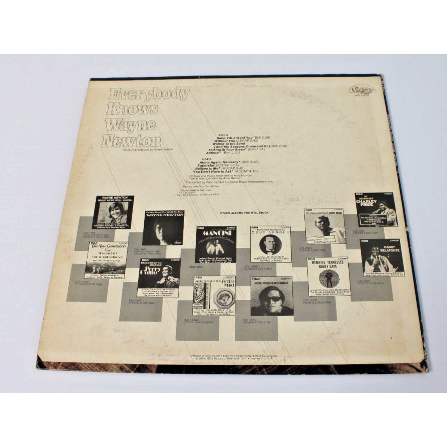 Wayne Newton - Everybody Knows Vinyl LP RCA Camden ACL1-0351-A