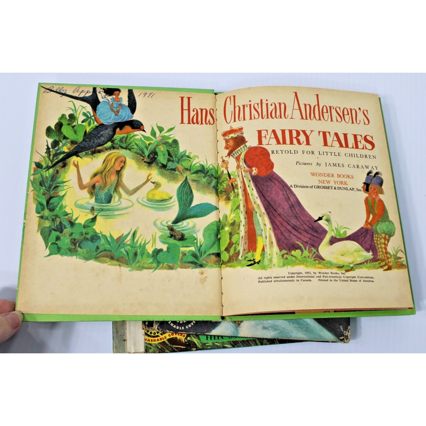 4 Vintage 1950s Children's Wonder Books- Classic Fairy Tales, Baby Gift, Nursery