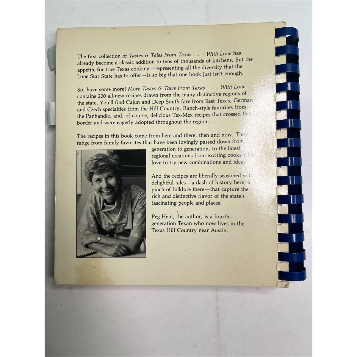 More Tastes & Tales from Texas with Love Cookbook 1987 by Peg Hein Vintage