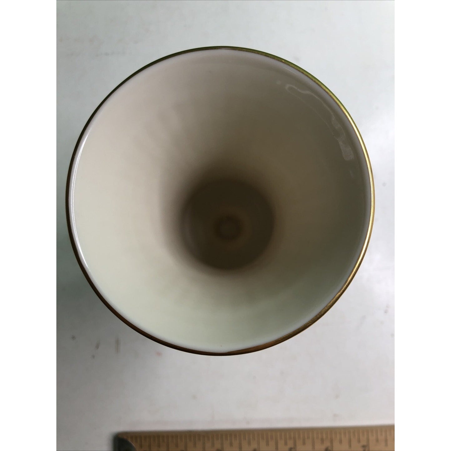 Lenox Grecian Fluted Vase 7" Ivory With 24k Gold Trim Pedestal Design