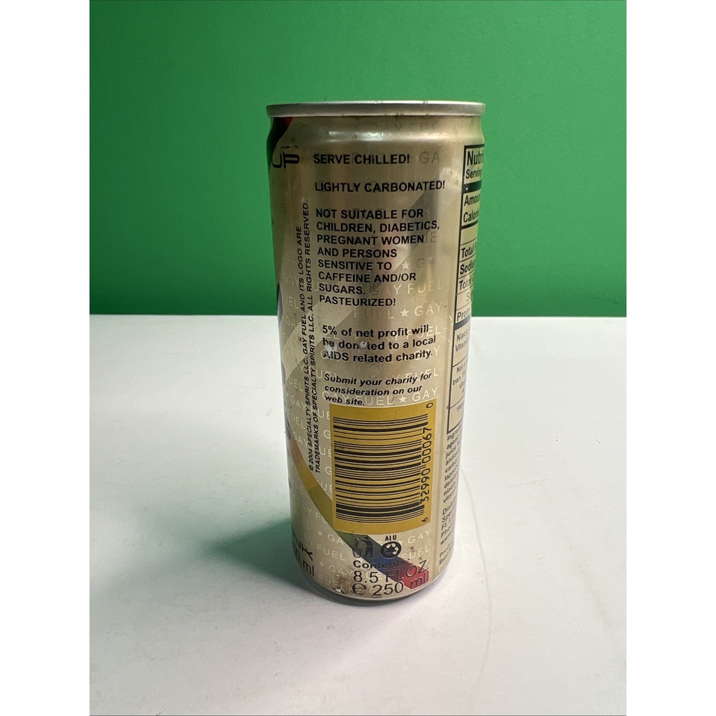 2004 Energy Drink Can Gay Fuel By Specialty Spirits 8.5 Oz Collectible