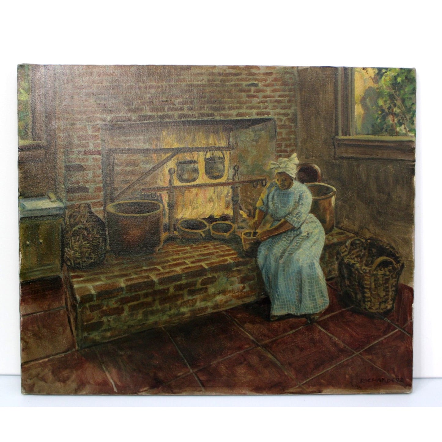"Creole Cook" Oil on Canvas by Ralph Andrews Richards, 1992, Mobile, AL 24"x20"