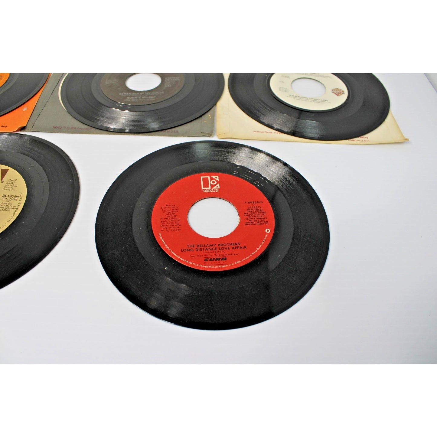 Lot of 8 Country 7" 45 RPM, 70s-80s Kenny Rogers, Charlie Rich, Don Williams- EX