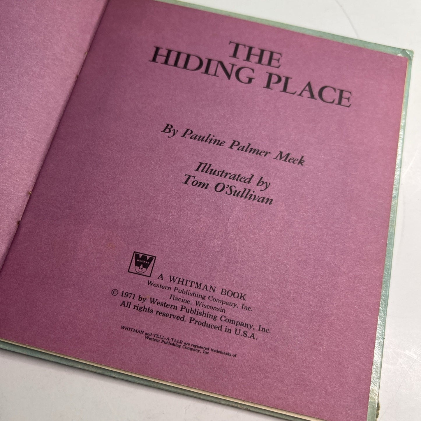 THE HIDING PLACE Vintage 1971 Whitman Tell A Tale Hardcover Children’s Book