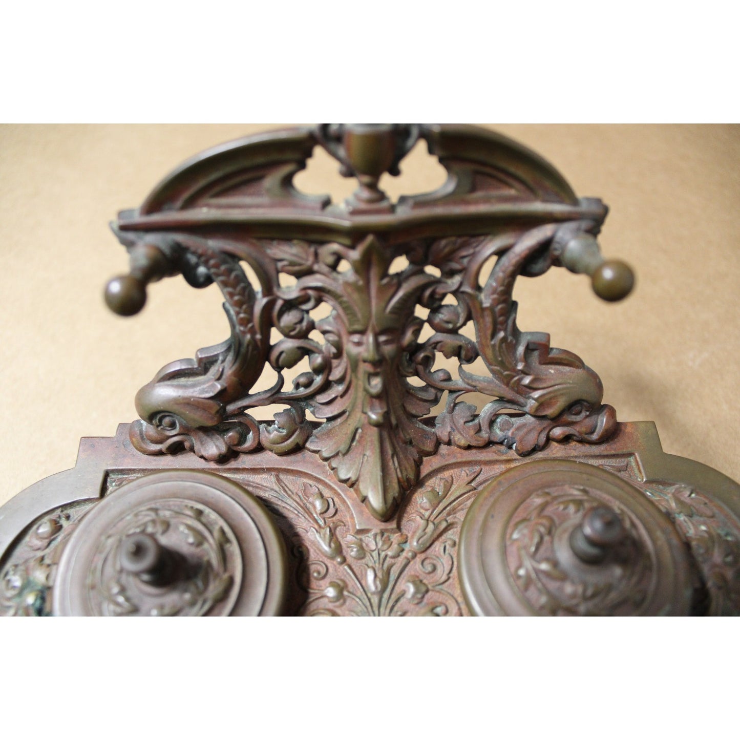 Antique Double Inkwell and Pen Stand,18th Century, F.L. Volbach, German