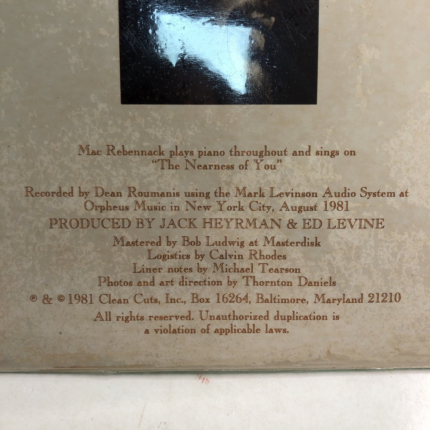 Dr. John Plays Mac Rebennack Vinyl LP Album 1981 Clean Cuts