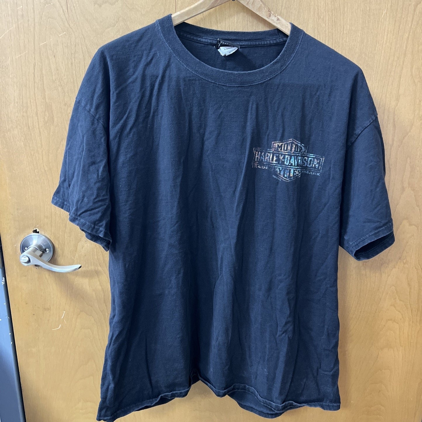Vtg. Harley Davidson Motorcycles Tshirt XL Black Mobile Bay Alabama Battleship