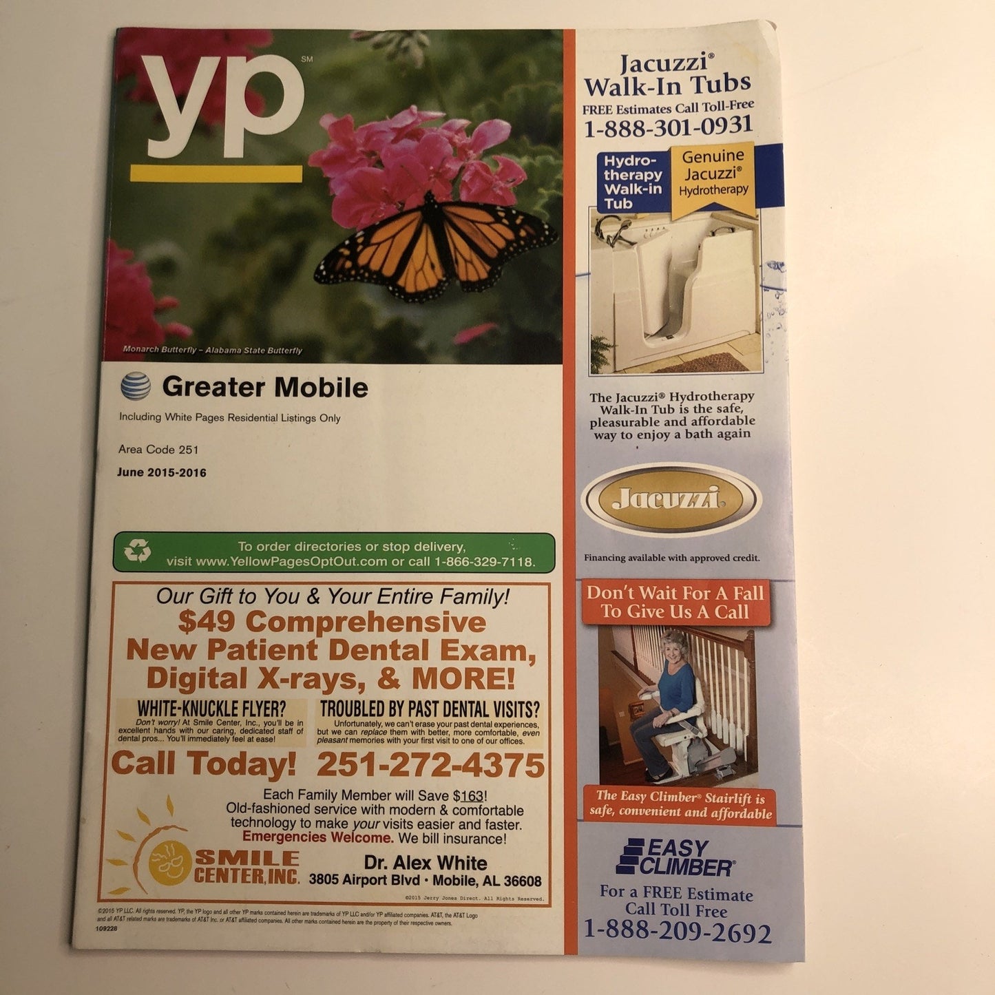 June 2015 2016 YP White Pages Mobile Alabama AL Residential Phone Directory