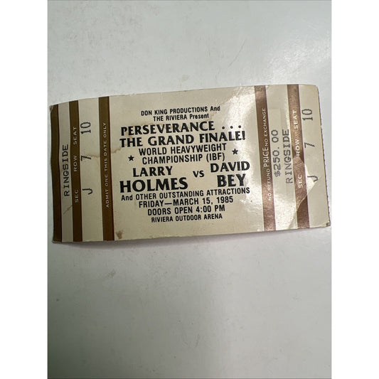 1985 Larry Holmes vs David Bey Heavyweight Boxing Event Ticket Riviera Don King