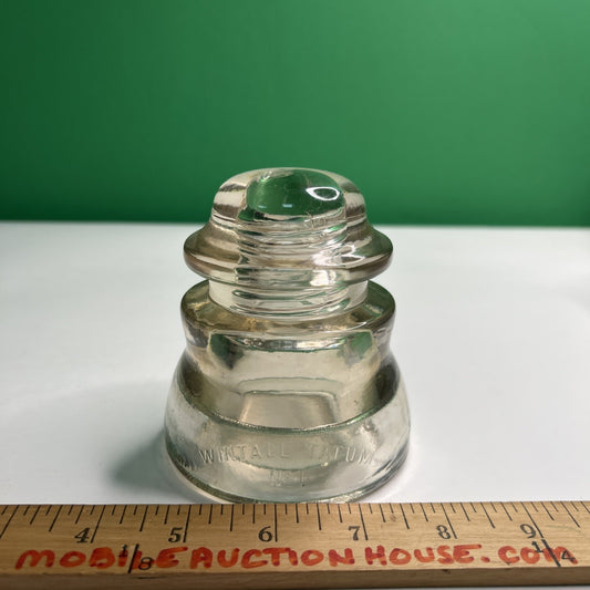 Vintage WHITALL TATUM No.1 12-41 Clear Glass Insulator Made in the USA