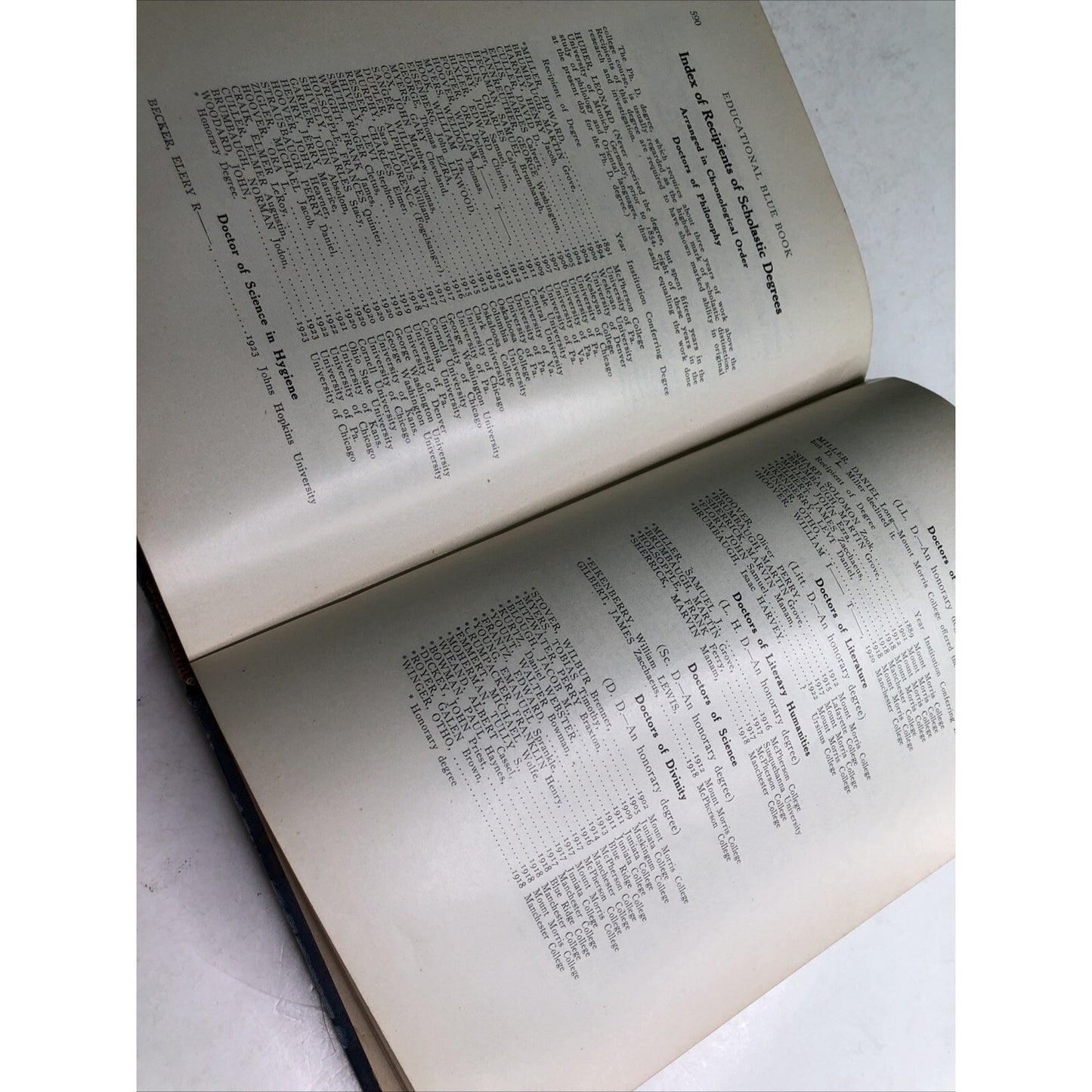 Educational Blue Book and Directory of the Church 1st Edition Cable & Sanger